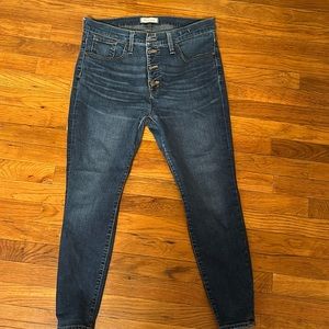 Madewell button fly skinny high rise jeans